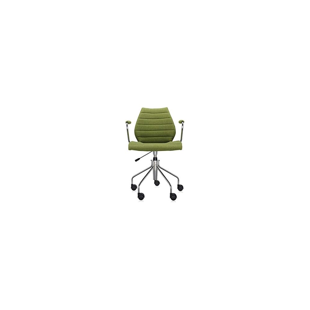 Kartell Maui Soft Swivel Chair by Tribute to Vico Magistretti, Pack of 1, Trevira Fabric Beige
