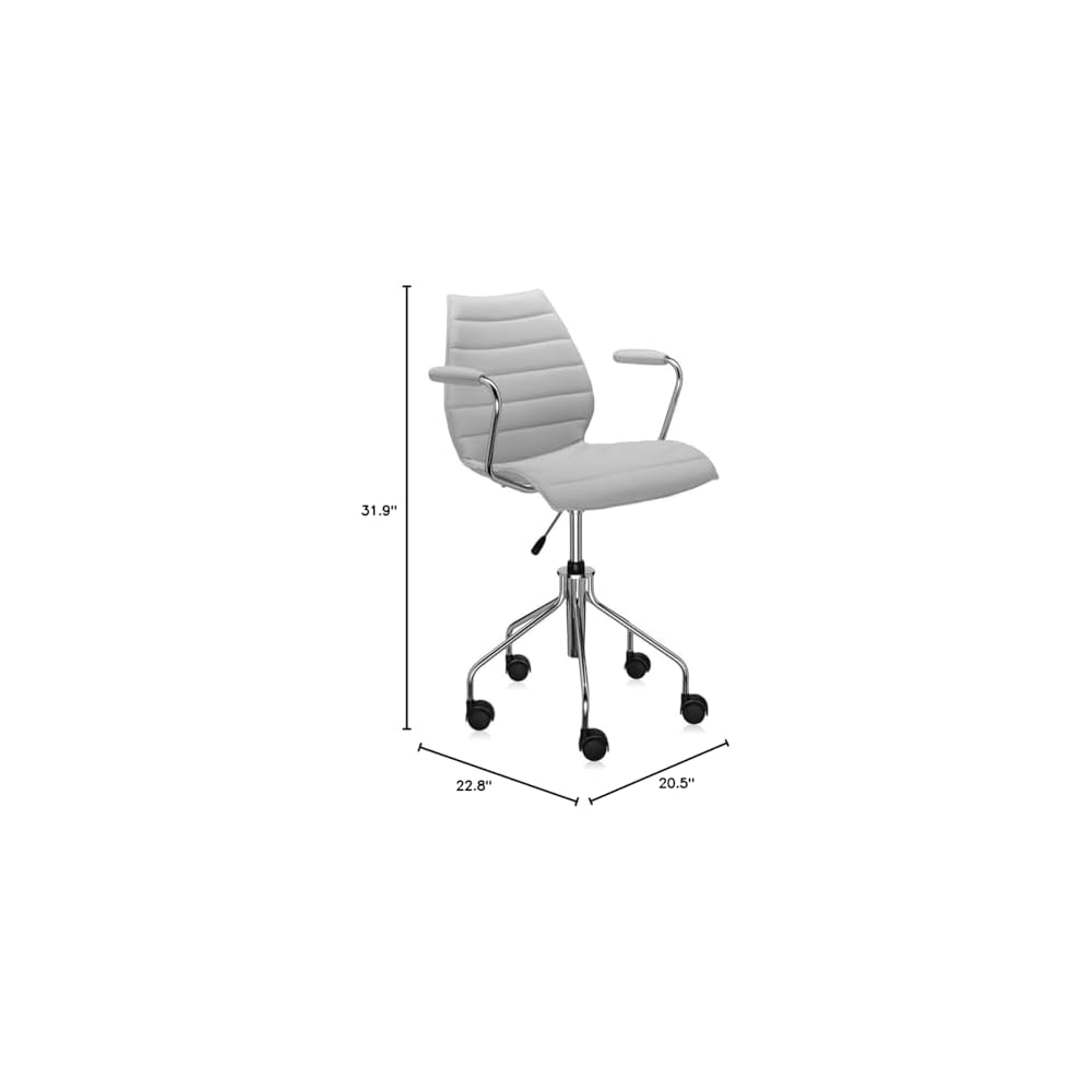 Kartell Maui Soft Swivel Chair by Tribute to Vico Magistretti, Pack of 1, Trevira Fabric Beige