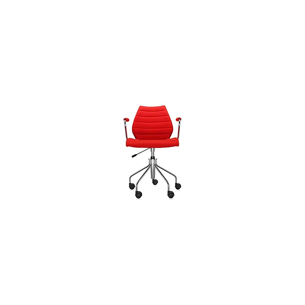 Kartell Maui Soft Swivel Chair by Tribute to Vico Magistretti, Pack of 1, Trevira Fabric Beige