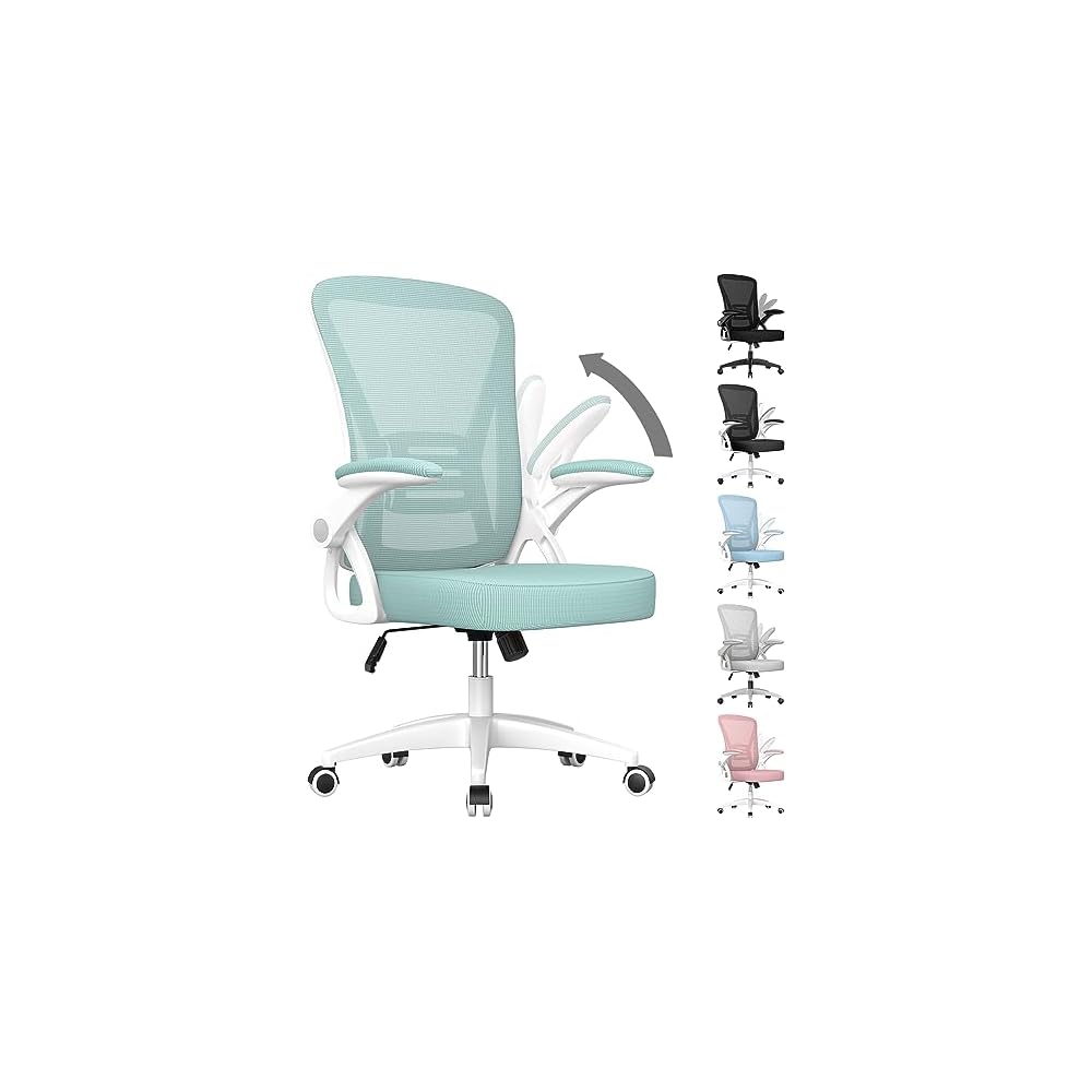 naspaluro Home Office Desk Chair Mid Back with Adjustable Height Green