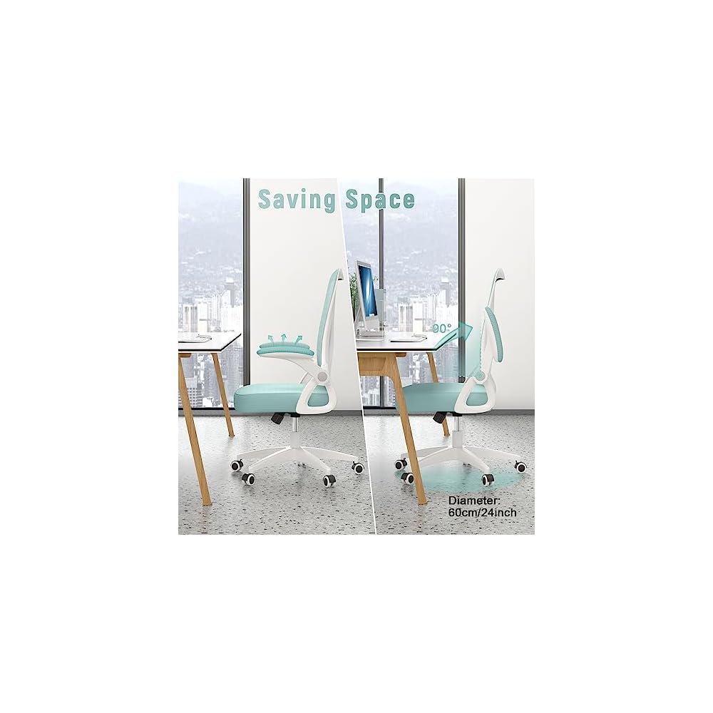 naspaluro Home Office Desk Chair Mid Back with Adjustable Height Green