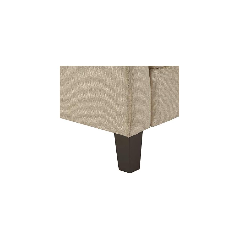 ClickDecor Bristol Push Back Recliner Chair for Living Room, Upholstered Reclining Armchair, Modern Home Theater Single Seating, Sand Beige