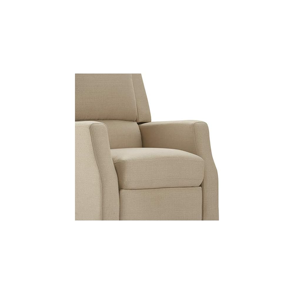 ClickDecor Bristol Push Back Recliner Chair for Living Room, Upholstered Reclining Armchair, Modern Home Theater Single Seating, Sand Beige