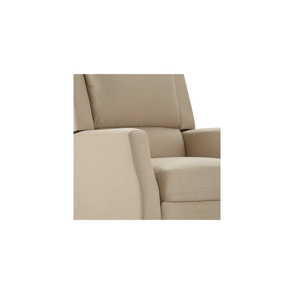 ClickDecor Bristol Push Back Recliner Chair for Living Room, Upholstered Reclining Armchair, Modern Home Theater Single Seating, Sand Beige