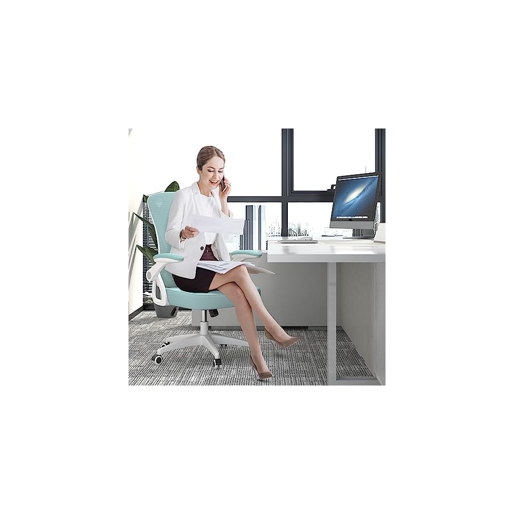 naspaluro Home Office Desk Chair Mid Back with Adjustable Height Green