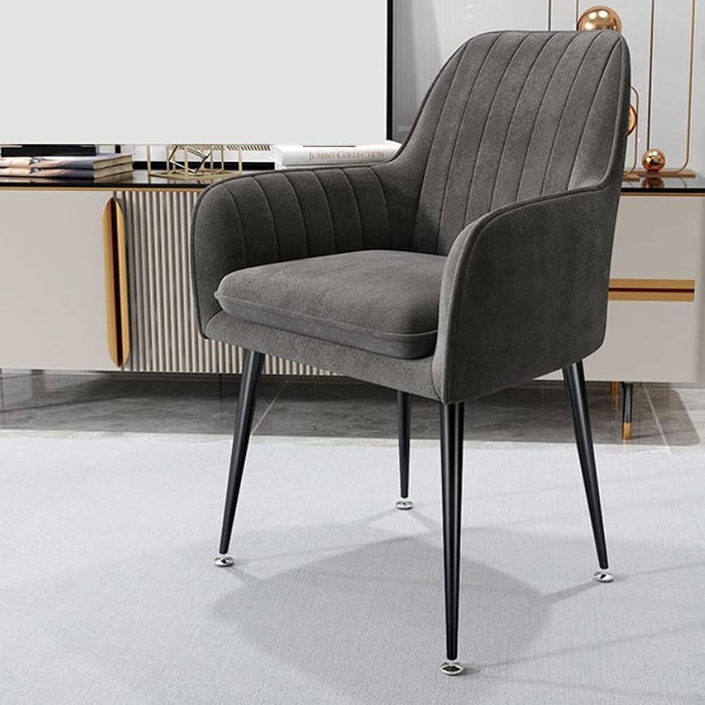 Armchairs Living Room Furniture Sofa Chair Nordic Dressing Chair Plush Light Bedroom Lounge Chairs(Gray)