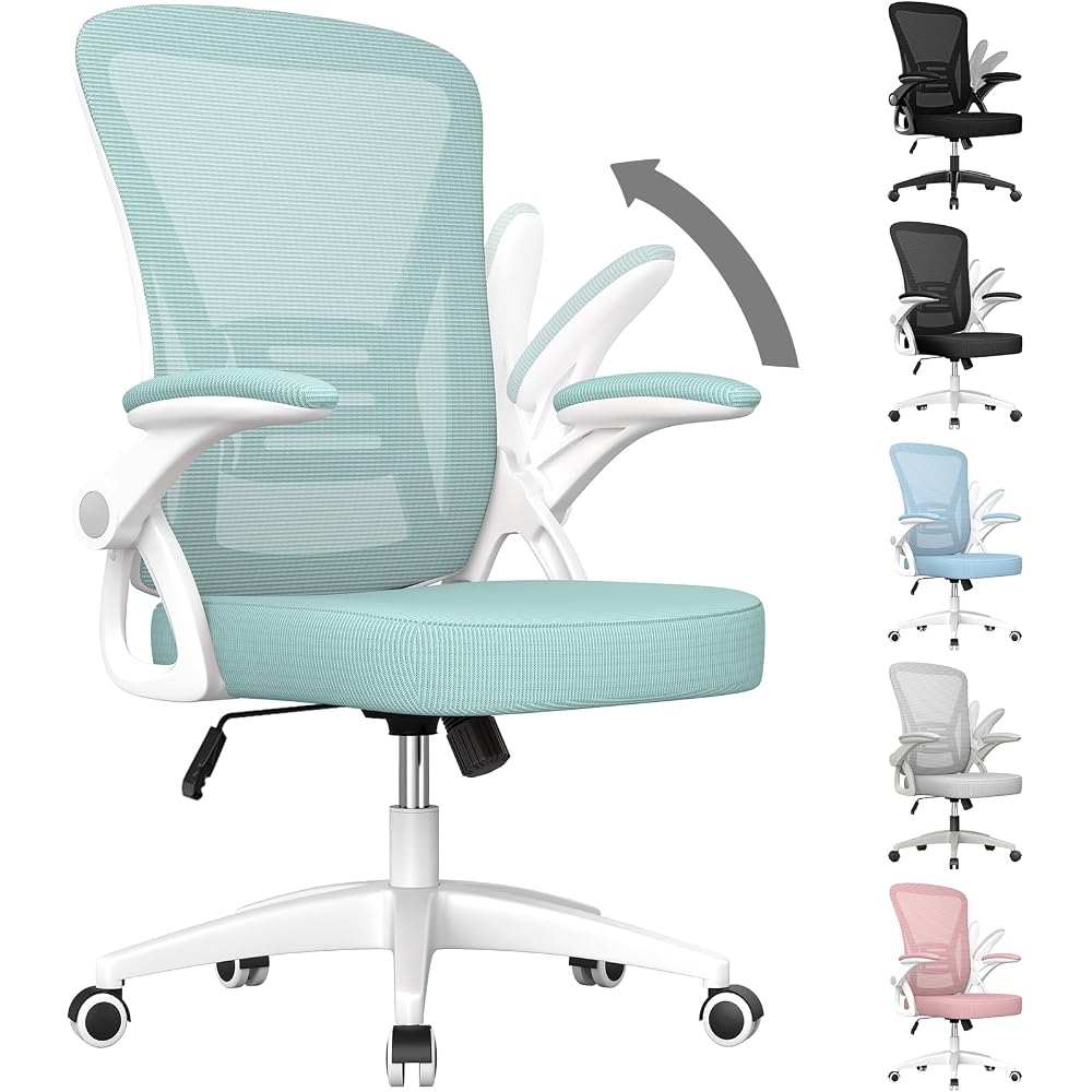 naspaluro Home Office Desk Chair Mid Back with Adjustable Height Green