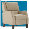 ClickDecor Bristol Push Back Recliner Chair for Living Room, Upholstered Reclining Armchair, Modern Home Theater Single Seating, Sand Beige